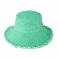 Wide Brim Frayed Bucket Hat | Marquebien - Marquebien