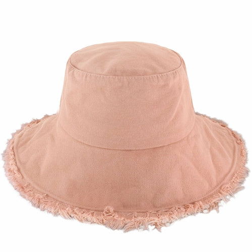Wide Brim Frayed Bucket Hat | Marquebien - Marquebien
