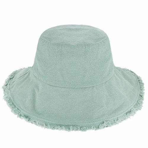Wide Brim Frayed Bucket Hat | Marquebien - Marquebien