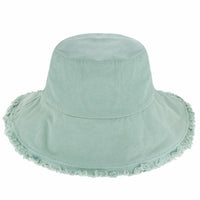 Wide Brim Frayed Bucket Hat | Marquebien - Marquebien