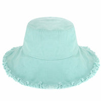 Wide Brim Frayed Bucket Hat | Marquebien - Marquebien