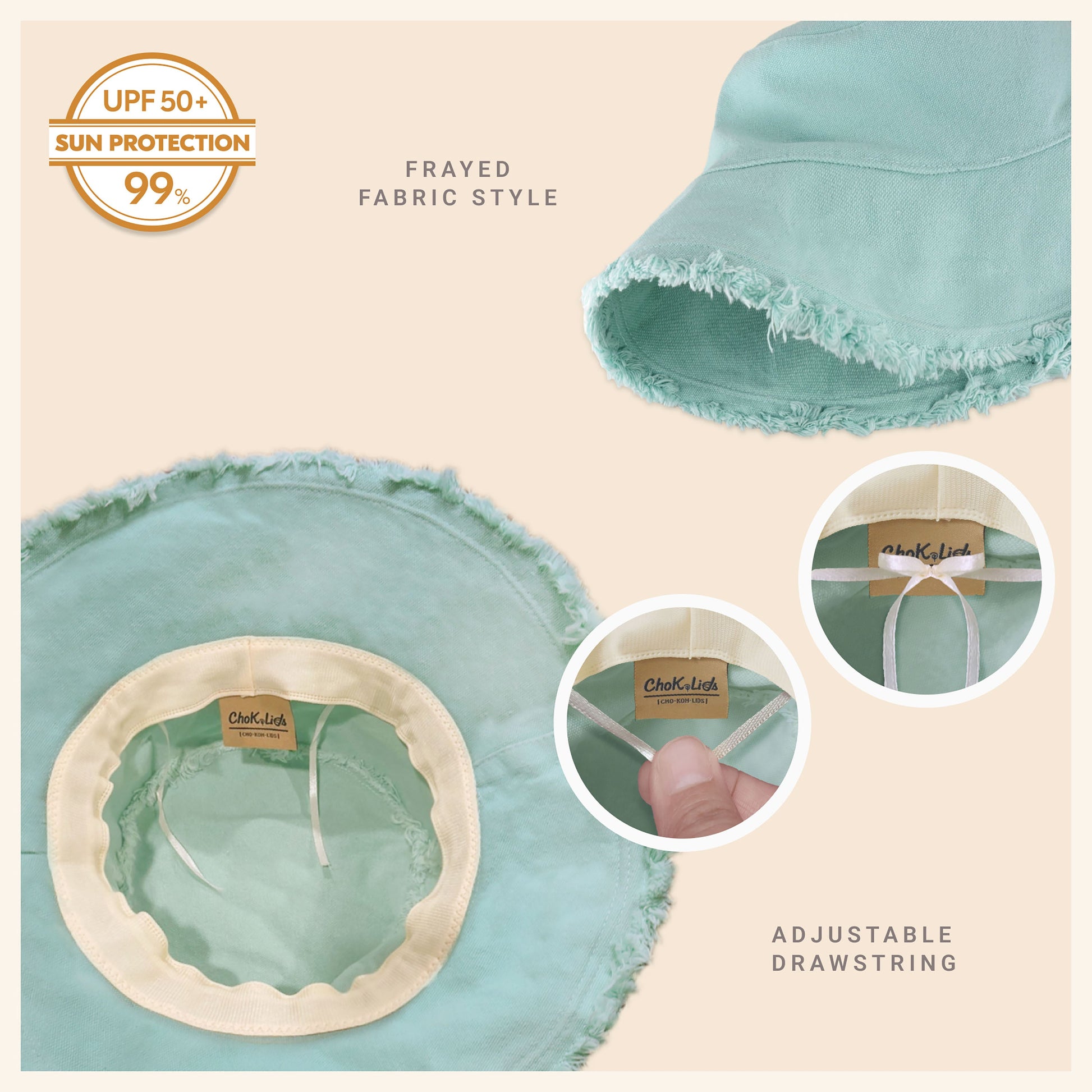 Wide Brim Frayed Bucket Hat | Marquebien - Marquebien