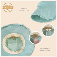 Wide Brim Frayed Bucket Hat | Marquebien - Marquebien