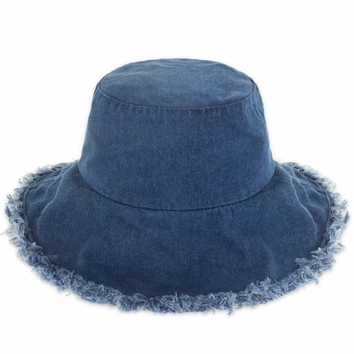 Wide Brim Frayed Bucket Hat | Marquebien - Marquebien