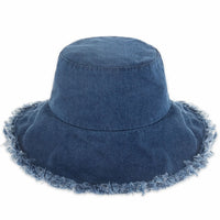 Wide Brim Frayed Bucket Hat | Marquebien - Marquebien