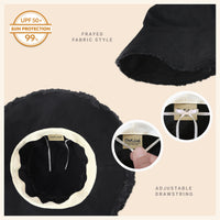 Wide Brim Frayed Bucket Hat | Marquebien - Marquebien