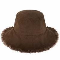 Wide Brim Frayed Bucket Hat | Marquebien - Marquebien