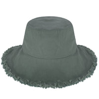 Wide Brim Frayed Bucket Hat | Marquebien - Marquebien