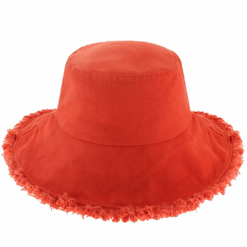 Wide Brim Frayed Bucket Hat | Marquebien - Marquebien