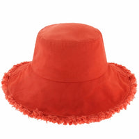 Wide Brim Frayed Bucket Hat | Marquebien - Marquebien
