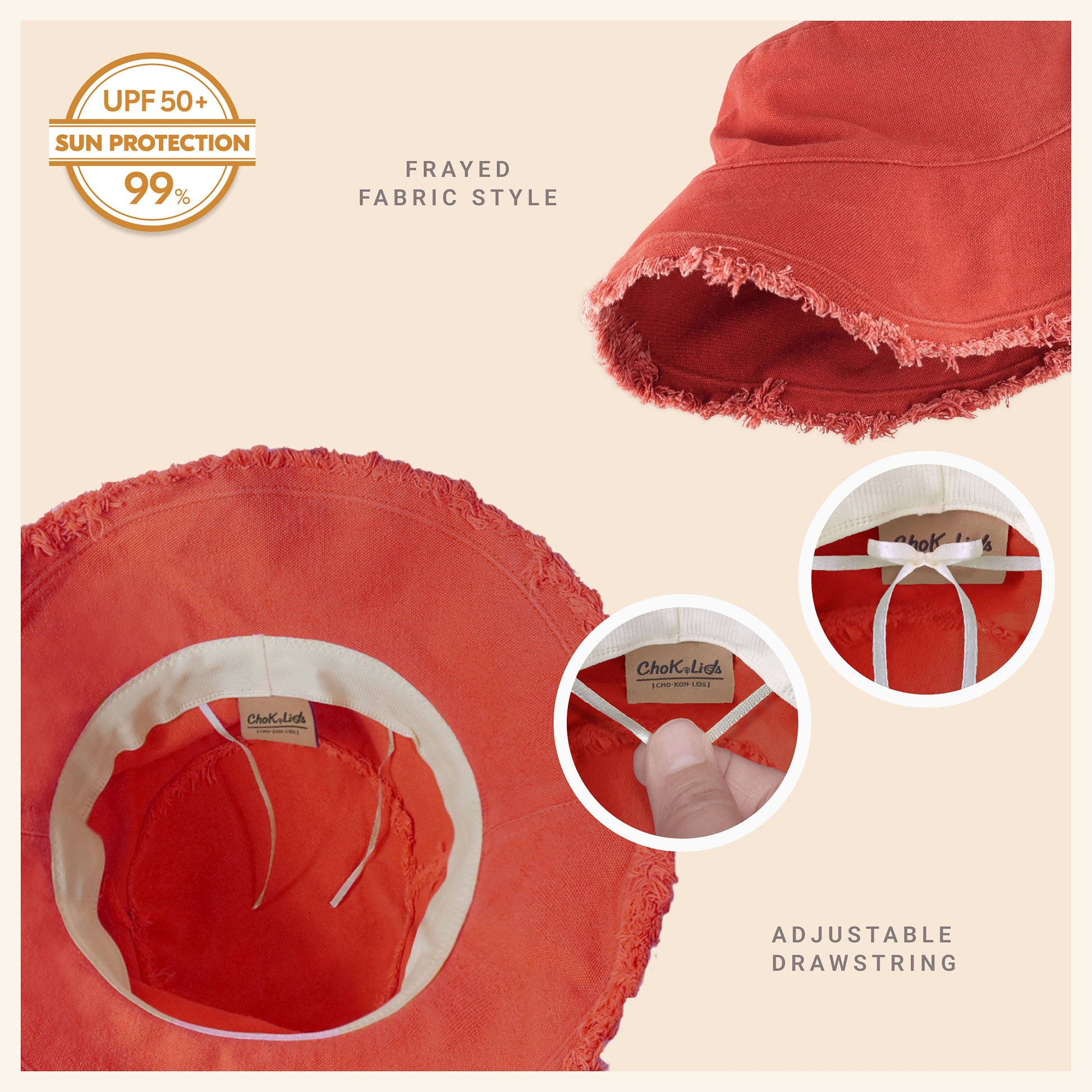 Wide Brim Frayed Bucket Hat | Marquebien - Marquebien