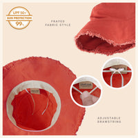 Wide Brim Frayed Bucket Hat | Marquebien - Marquebien