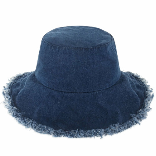 Wide Brim Frayed Bucket Hat | Marquebien - Marquebien