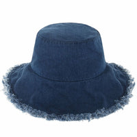 Wide Brim Frayed Bucket Hat | Marquebien - Marquebien
