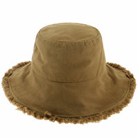 Wide Brim Frayed Bucket Hat | Marquebien - Marquebien