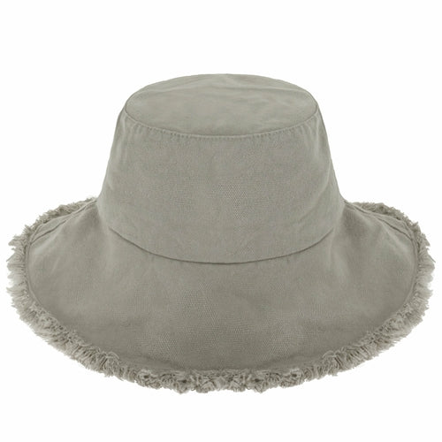 Wide Brim Frayed Bucket Hat | Marquebien - Marquebien