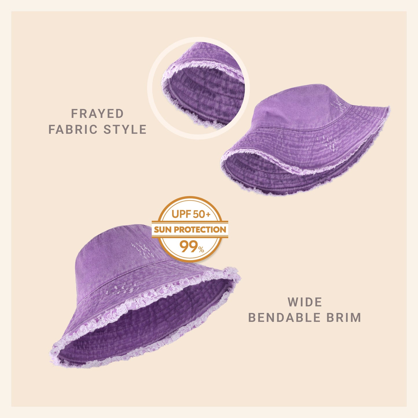 Wide Brim Frayed Bucket Hat | Marquebien - Marquebien