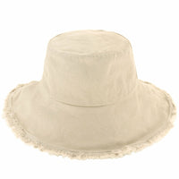 Wide Brim Frayed Bucket Hat | Marquebien - Marquebien