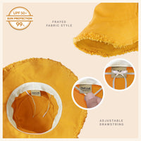 Wide Brim Frayed Bucket Hat | Marquebien - Marquebien