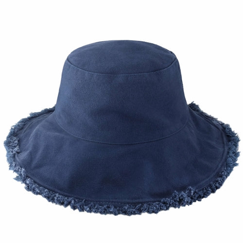 Wide Brim Frayed Bucket Hat | Marquebien - Marquebien
