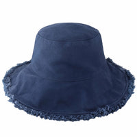 Wide Brim Frayed Bucket Hat | Marquebien - Marquebien