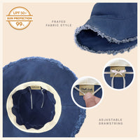 Wide Brim Frayed Bucket Hat | Marquebien - Marquebien