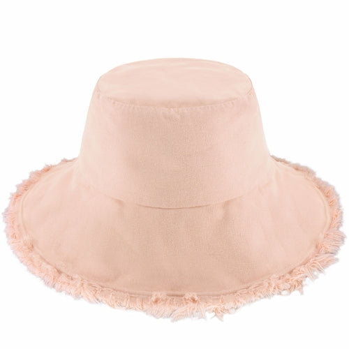 Wide Brim Frayed Bucket Hat | Marquebien - Marquebien