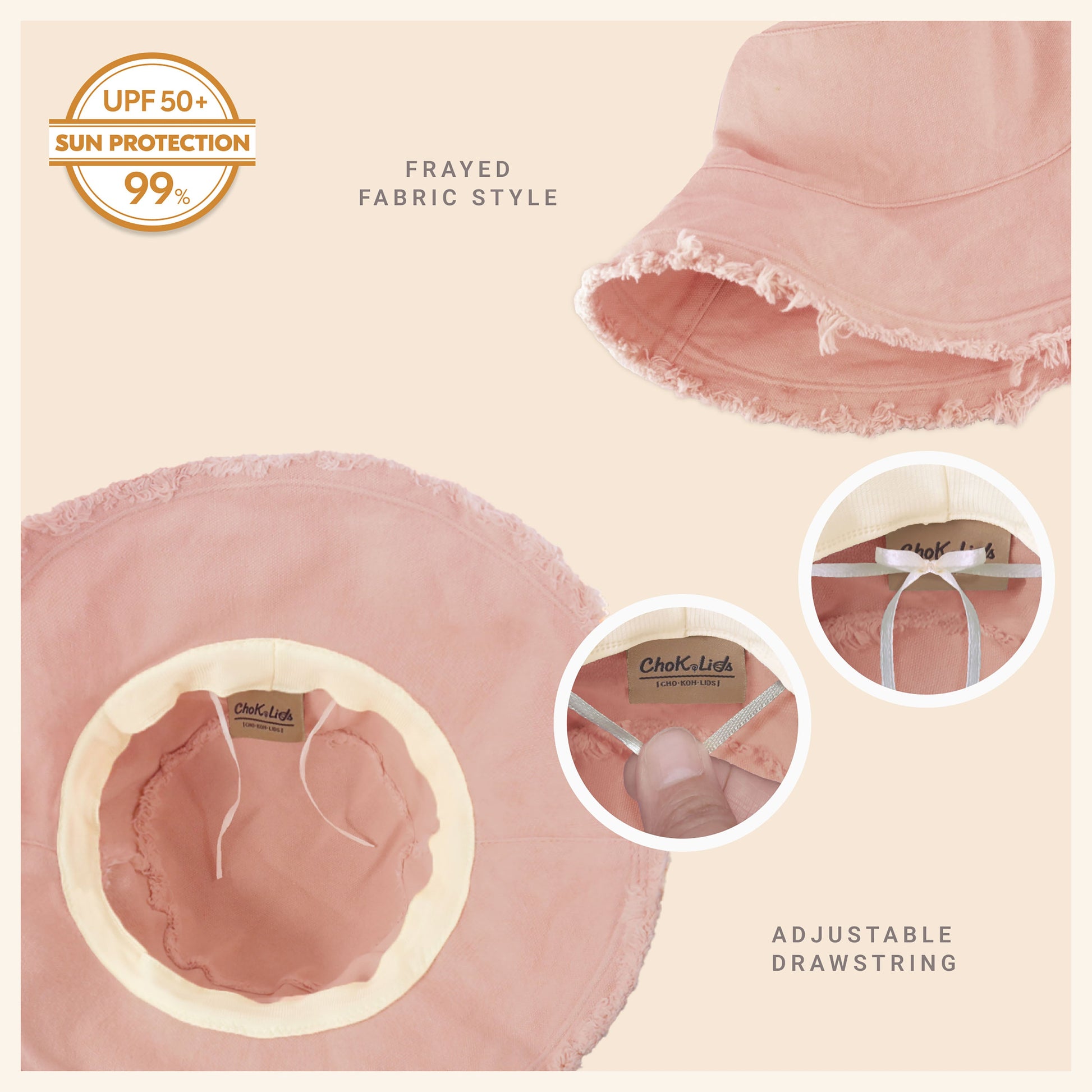Wide Brim Frayed Bucket Hat | Marquebien - Marquebien