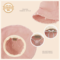 Wide Brim Frayed Bucket Hat | Marquebien - Marquebien