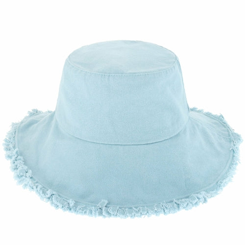 Wide Brim Frayed Bucket Hat | Marquebien - Marquebien