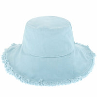 Wide Brim Frayed Bucket Hat | Marquebien - Marquebien