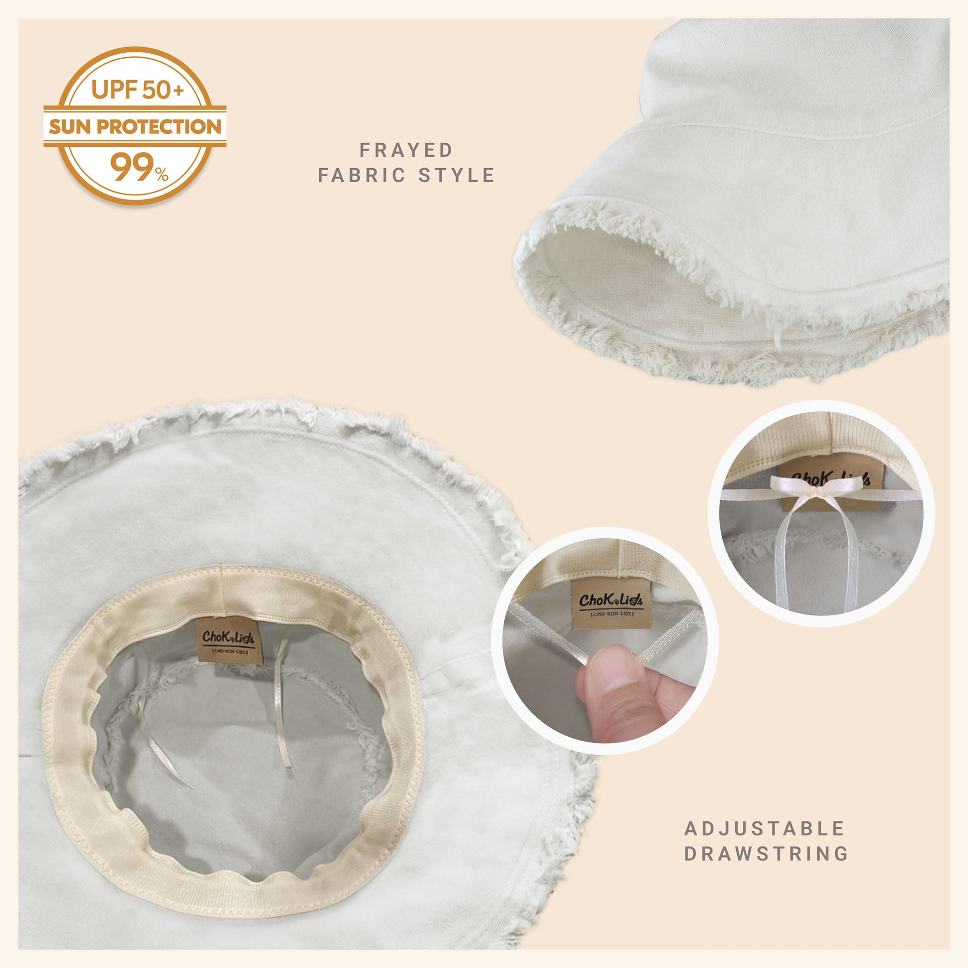 Wide Brim Frayed Bucket Hat | Marquebien - Marquebien